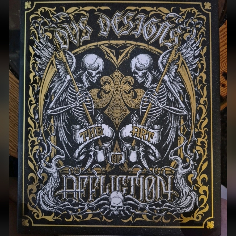 Affliction Skull Art Print - Black and White